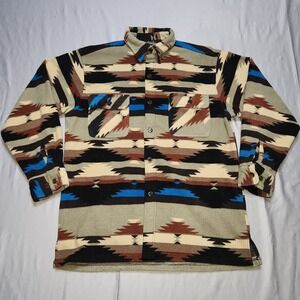 Guide Gear Mens Fleece Southwestern Aztec Pattern Button Up Shirt Jacket Medium